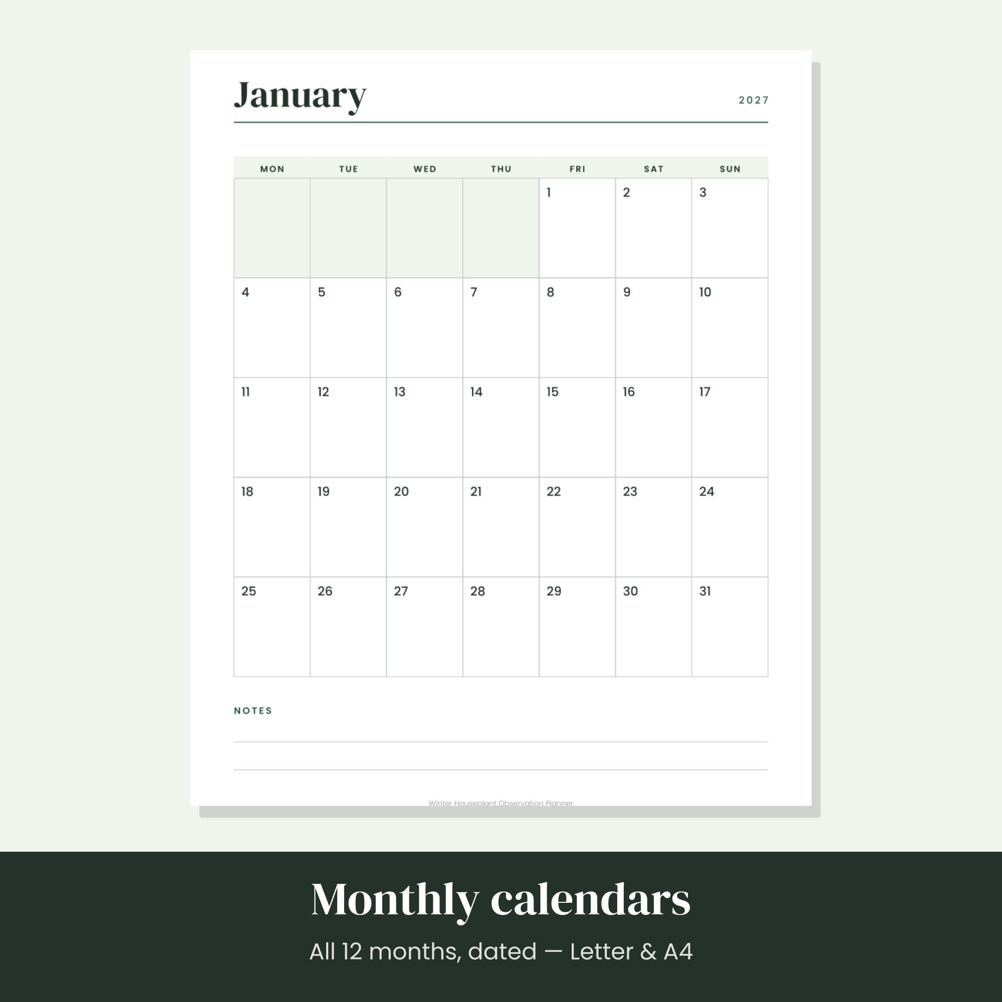 Winter Houseplant Observation Planner — image 2