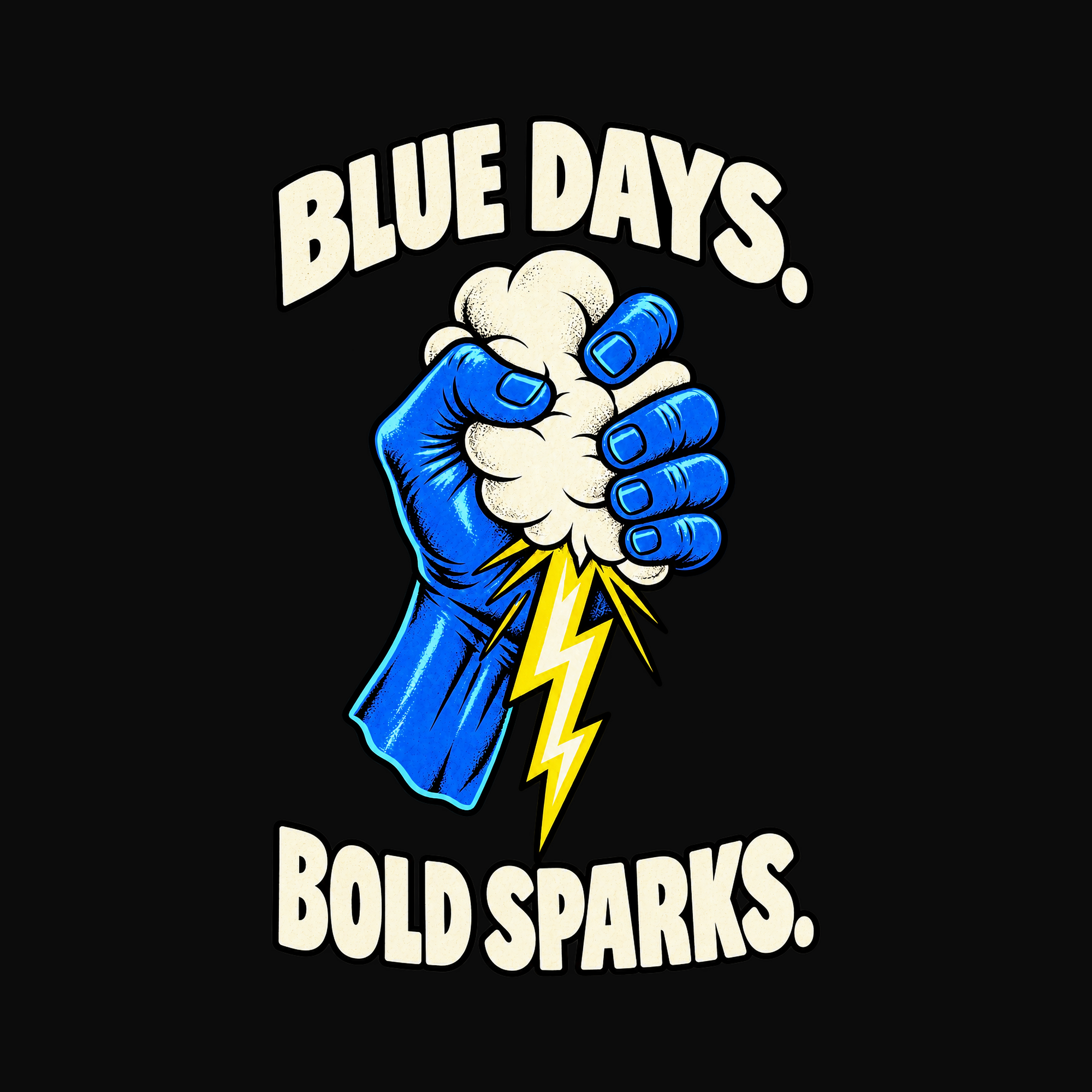 Blue Cloud Lightning T-Shirt — image 2