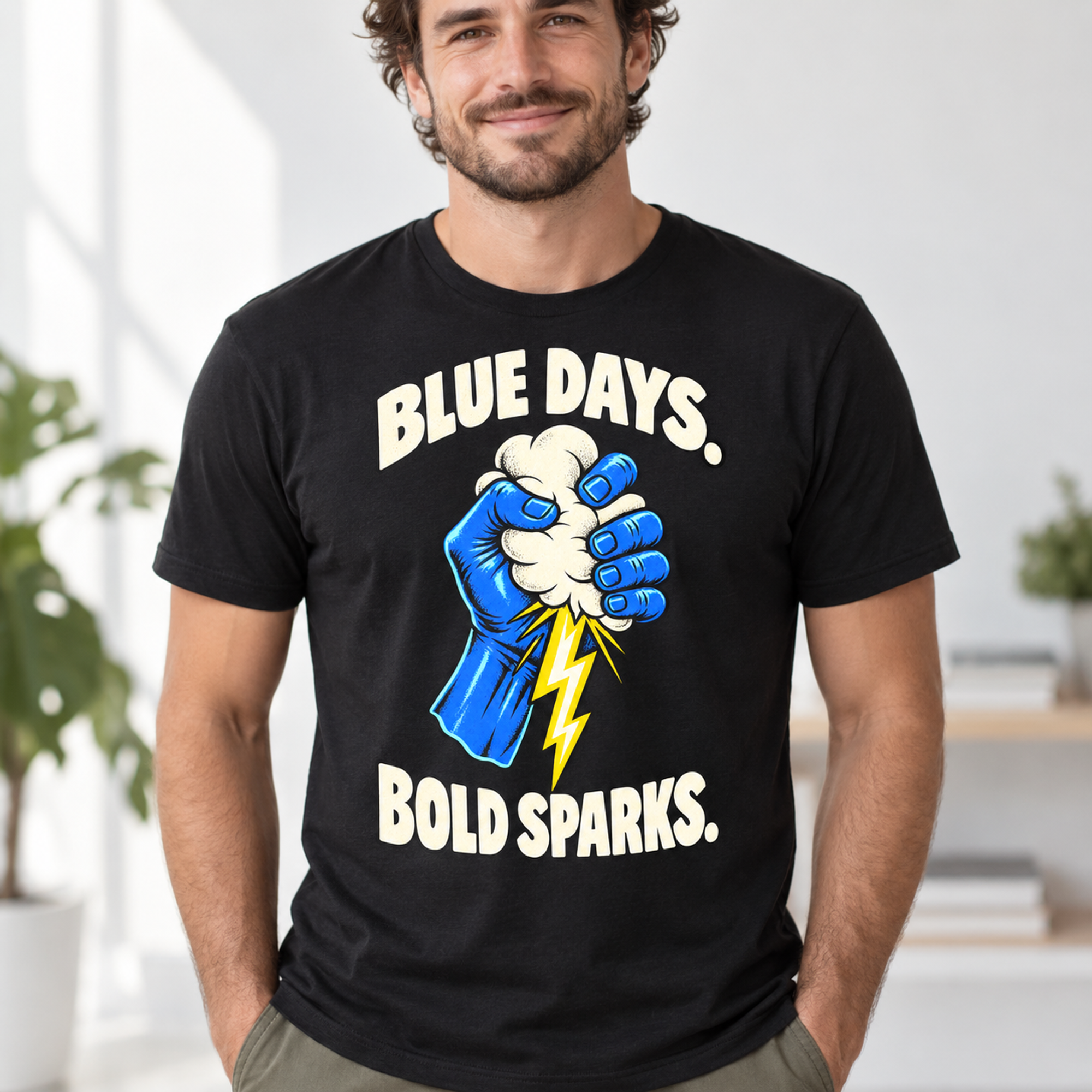 Blue Cloud Lightning T-Shirt — image 4