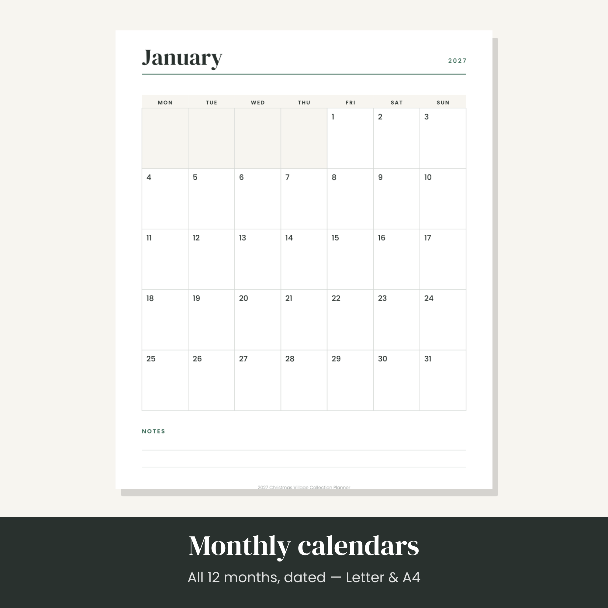 2027 Christmas Village Collection Planner — image 2