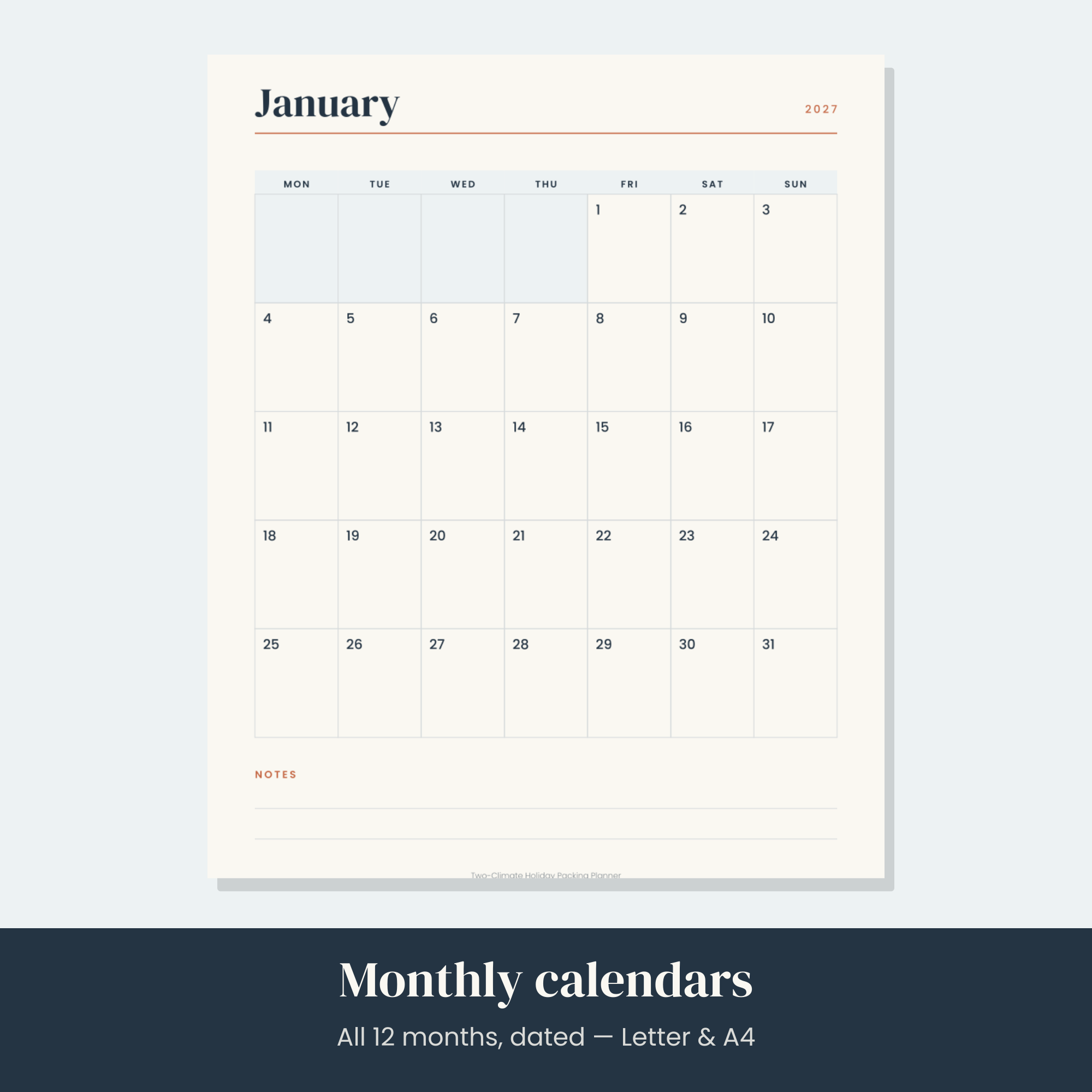 Two-Climate Holiday Packing Planner — image 2