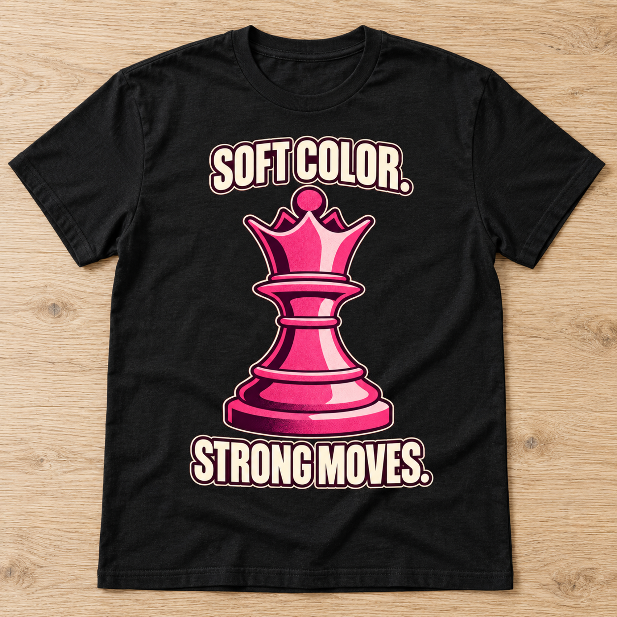 Pink Chess Queen Graphic T-Shirt