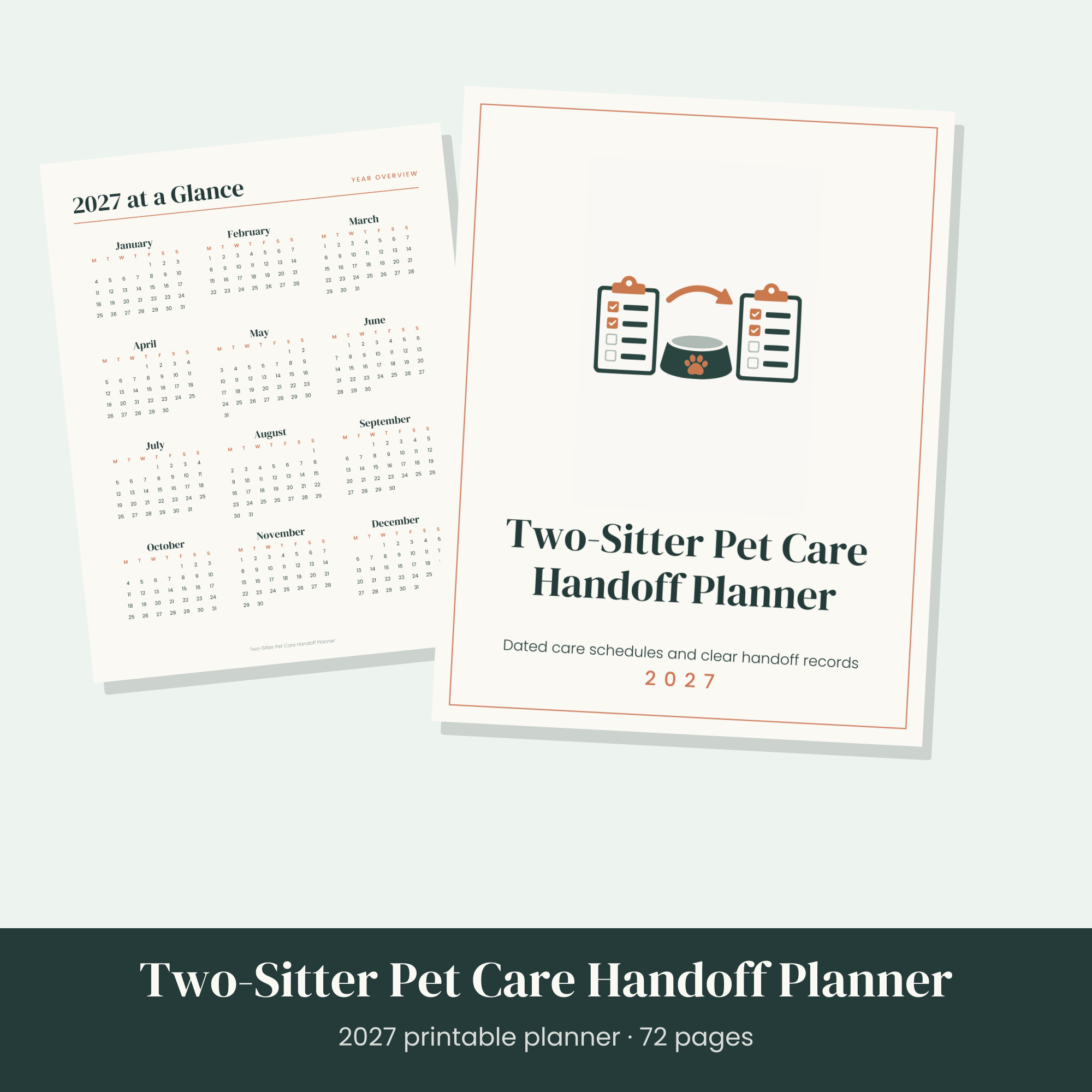 Two-Sitter Pet Care Handoff Planner