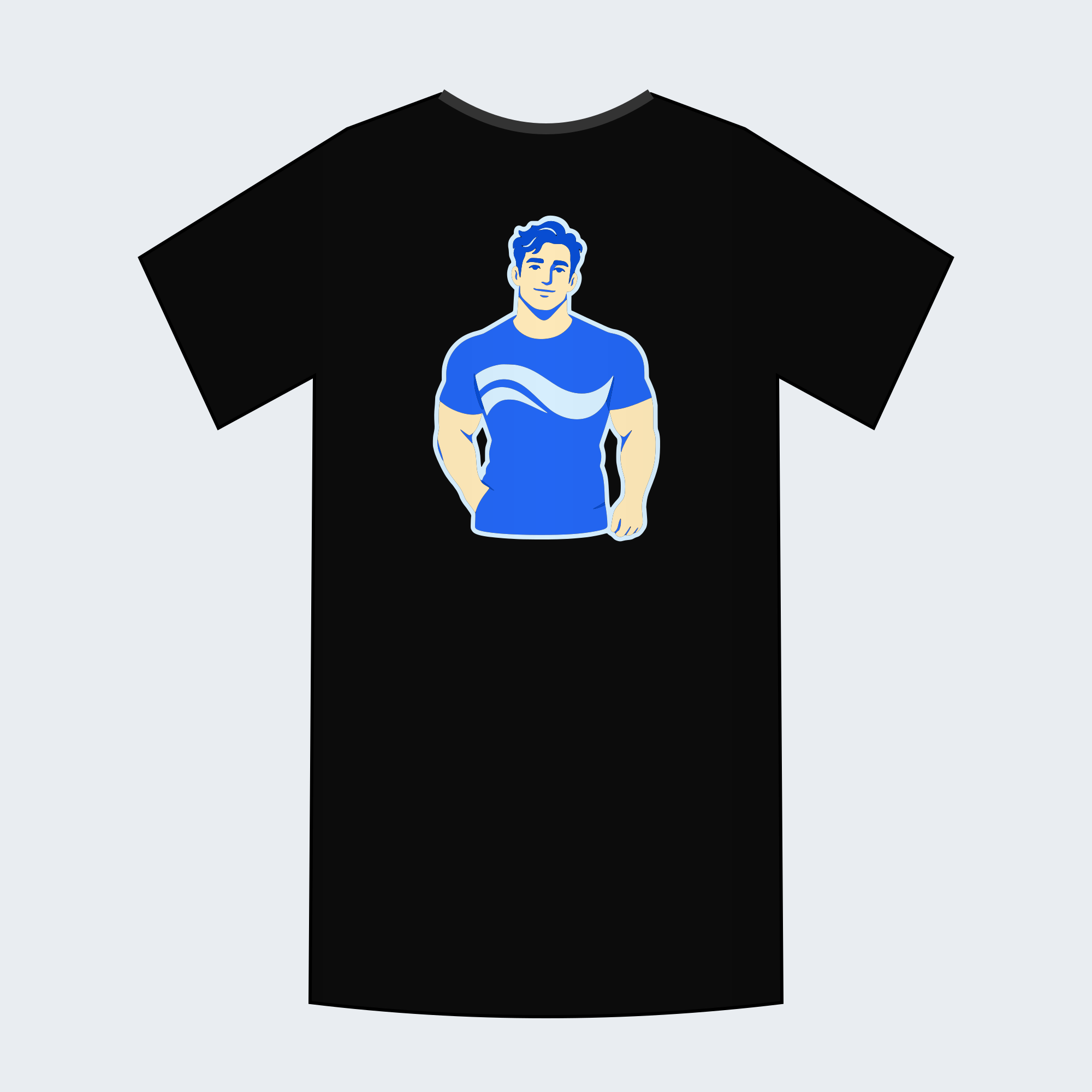 Cobalt Wave Figure T-Shirt