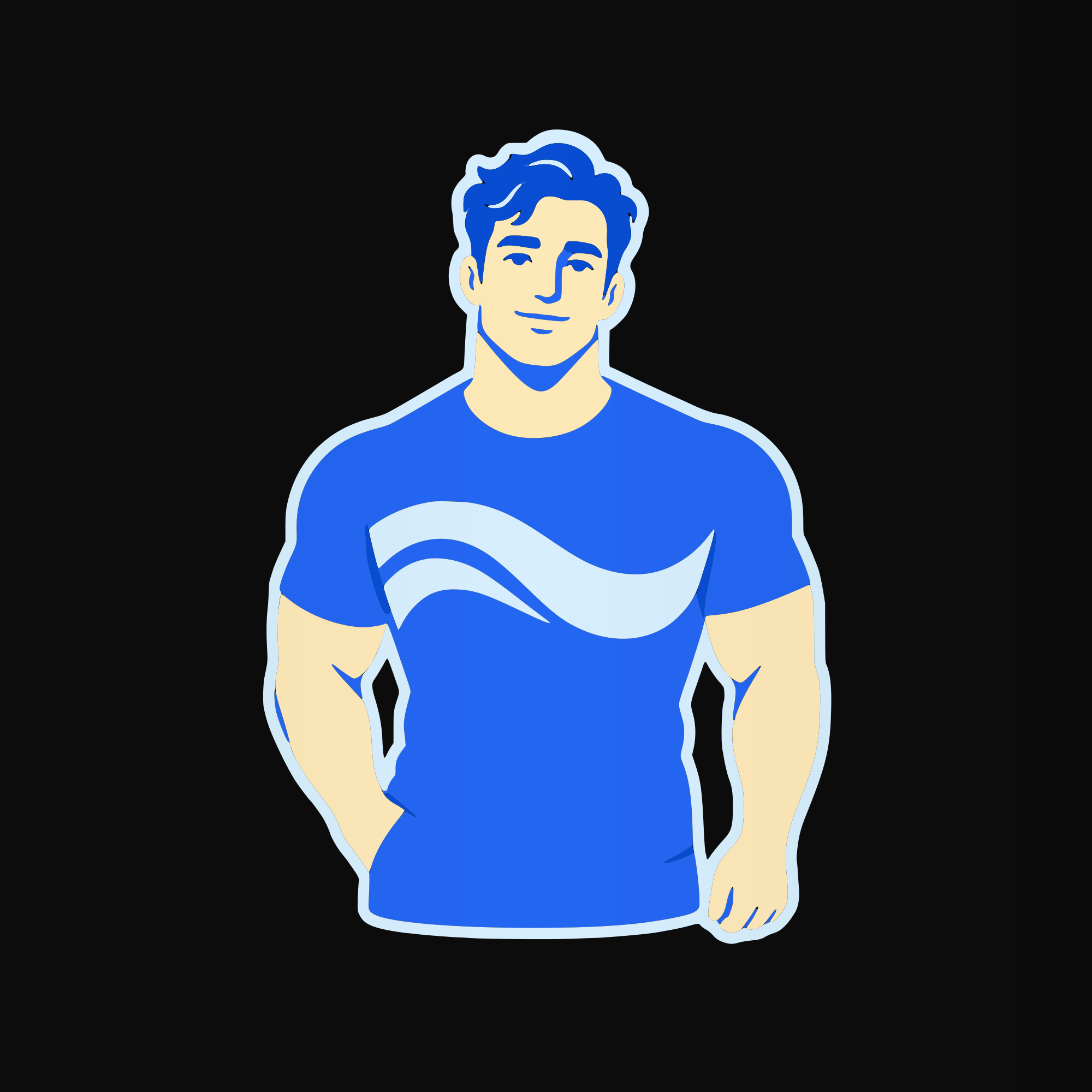 Cobalt Wave Figure T-Shirt — image 2
