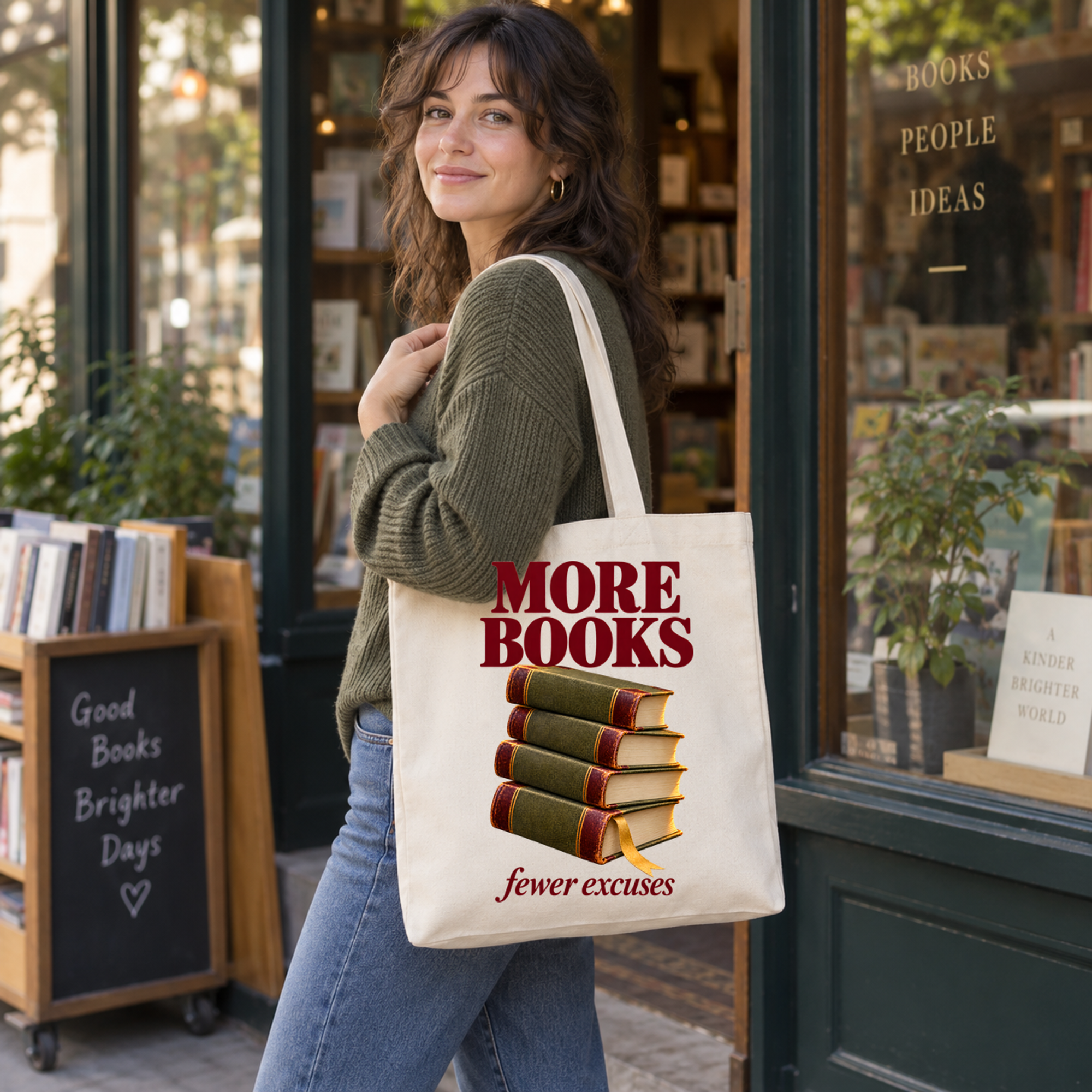 More Books, Fewer Excuses Tote — image 3