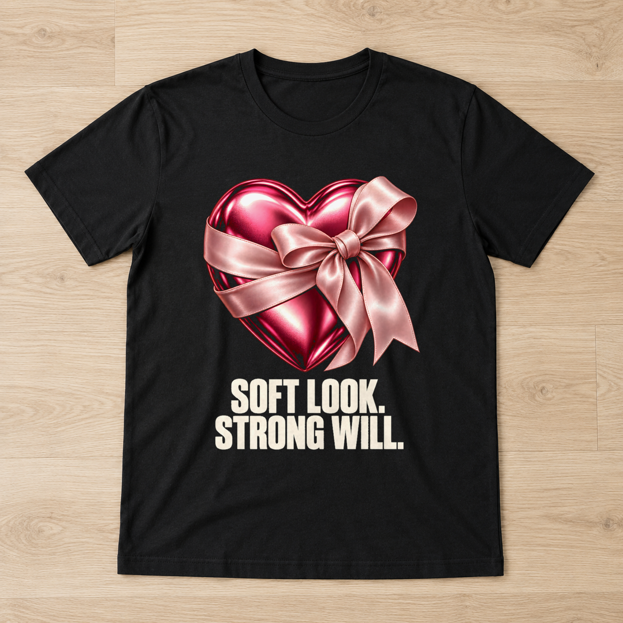 Pink Heart and Satin Ribbon T-Shirt