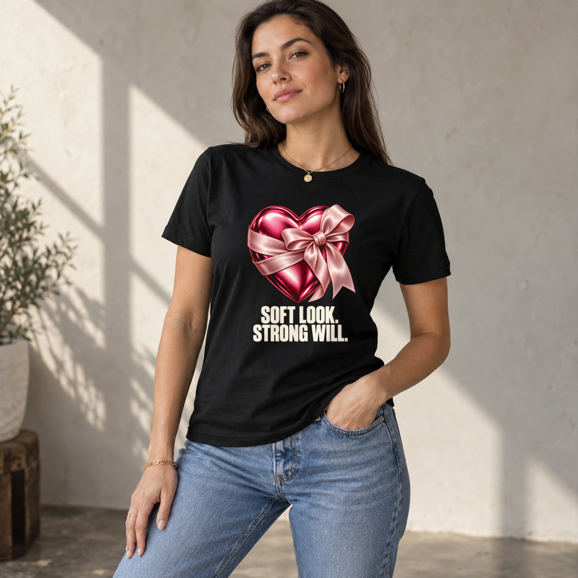 Pink Heart and Satin Ribbon T-Shirt — image 4